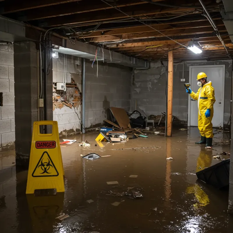 Flooded Basement Electrical Hazard in Bastrop, TX Property