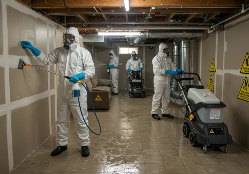 Basement Moisture Removal and Structural Drying process in Bastrop, TX